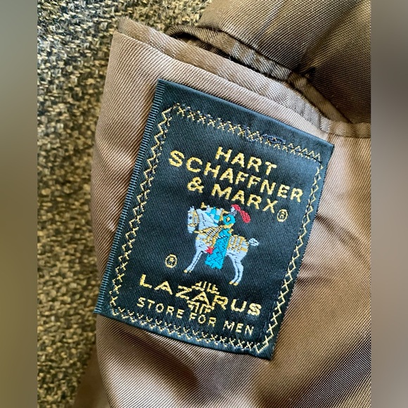 Vintage 80s Men's PATCHWORK Blazer Set *46R* Hart Schaffner Marx Wool Jacket - Picture 9 of 9